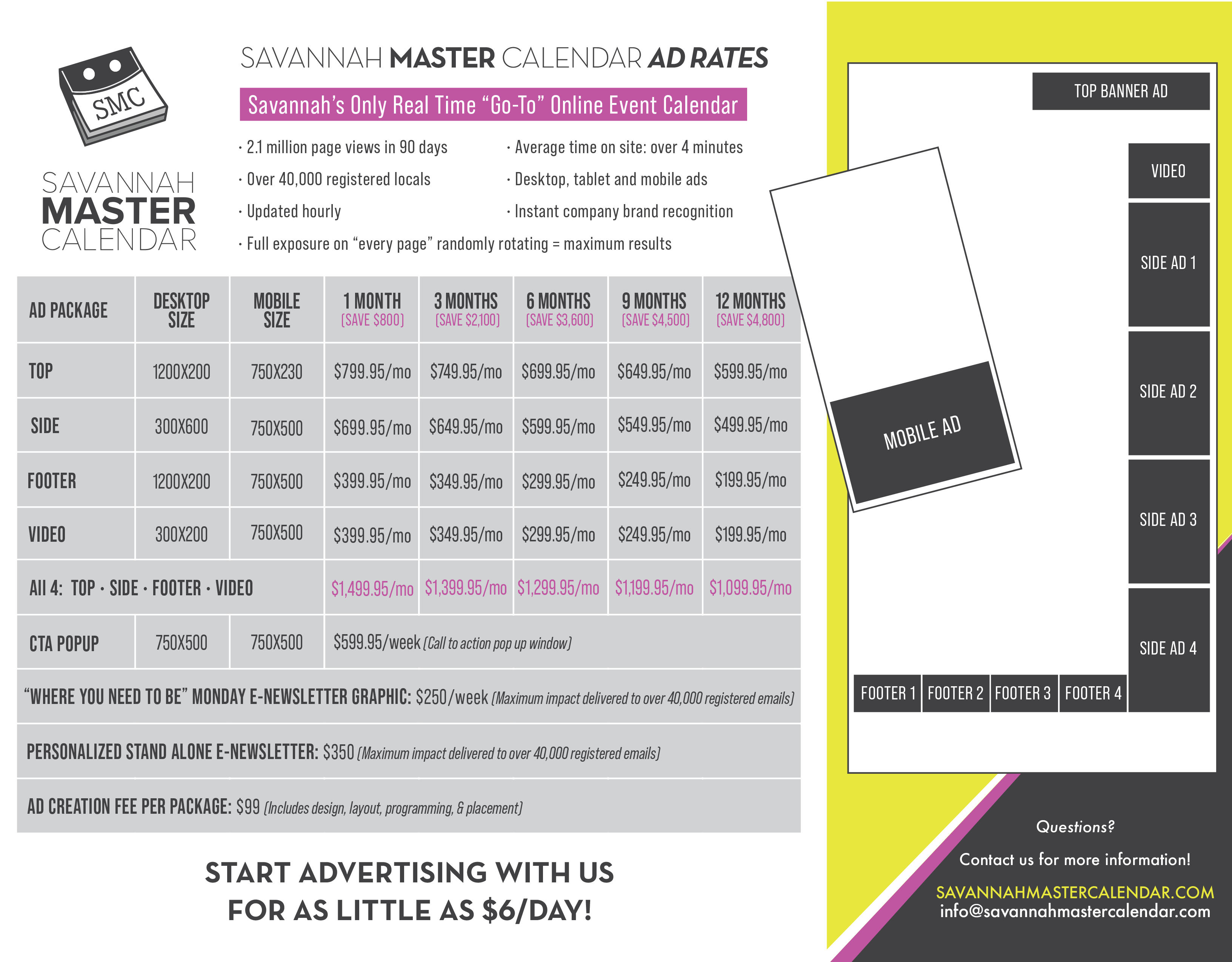 2024 Ad Rates Savannah Master Calendar