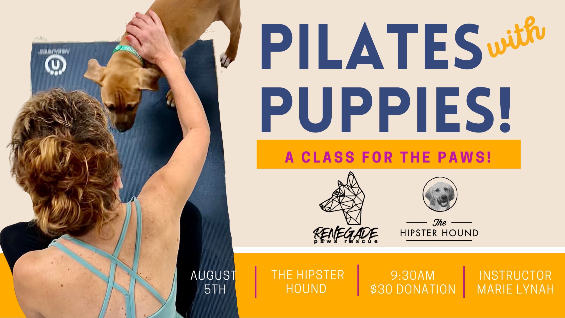 Pilates with Puppies - Fundraiser Class - Savannah Master Calendar