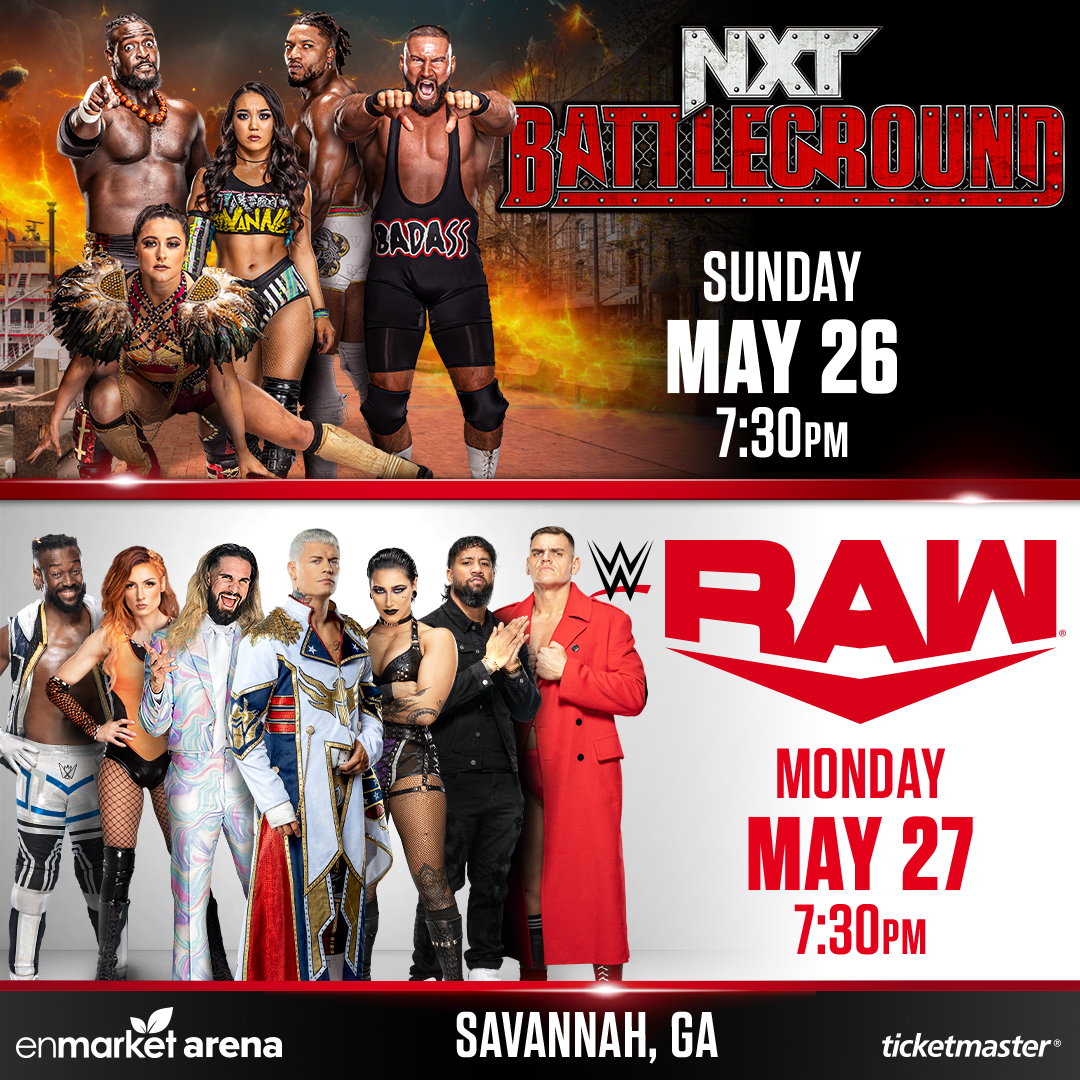 WWE: NXT Battleground and Monday Night RAW - Savannah Master Calendar