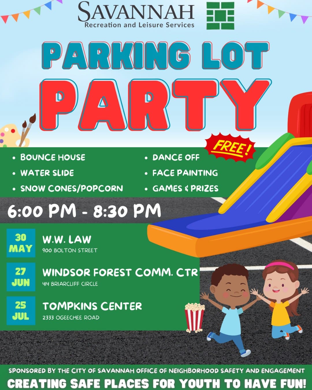 Parking Lot Party - Tompkins Community Center - Savannah Master Calendar