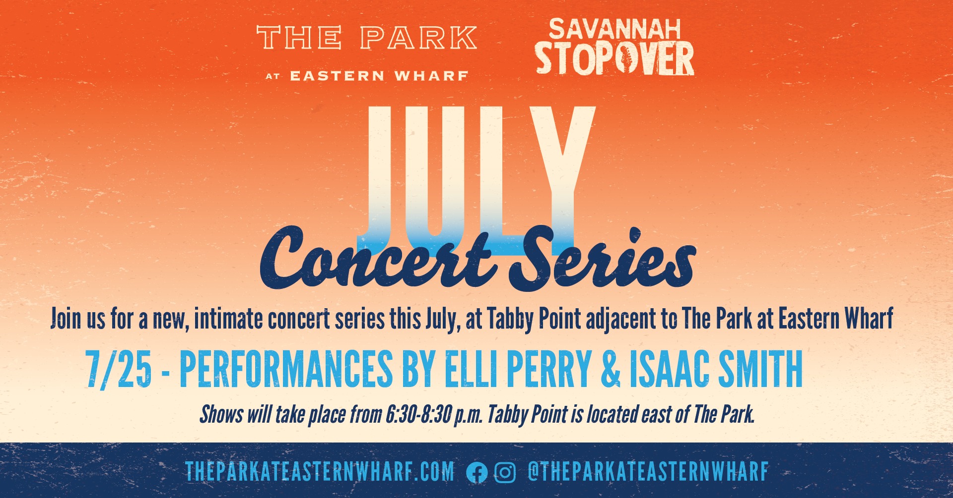 July Concert Series with performances by Elli Perry and Isaac Smith -  Savannah Master Calendar