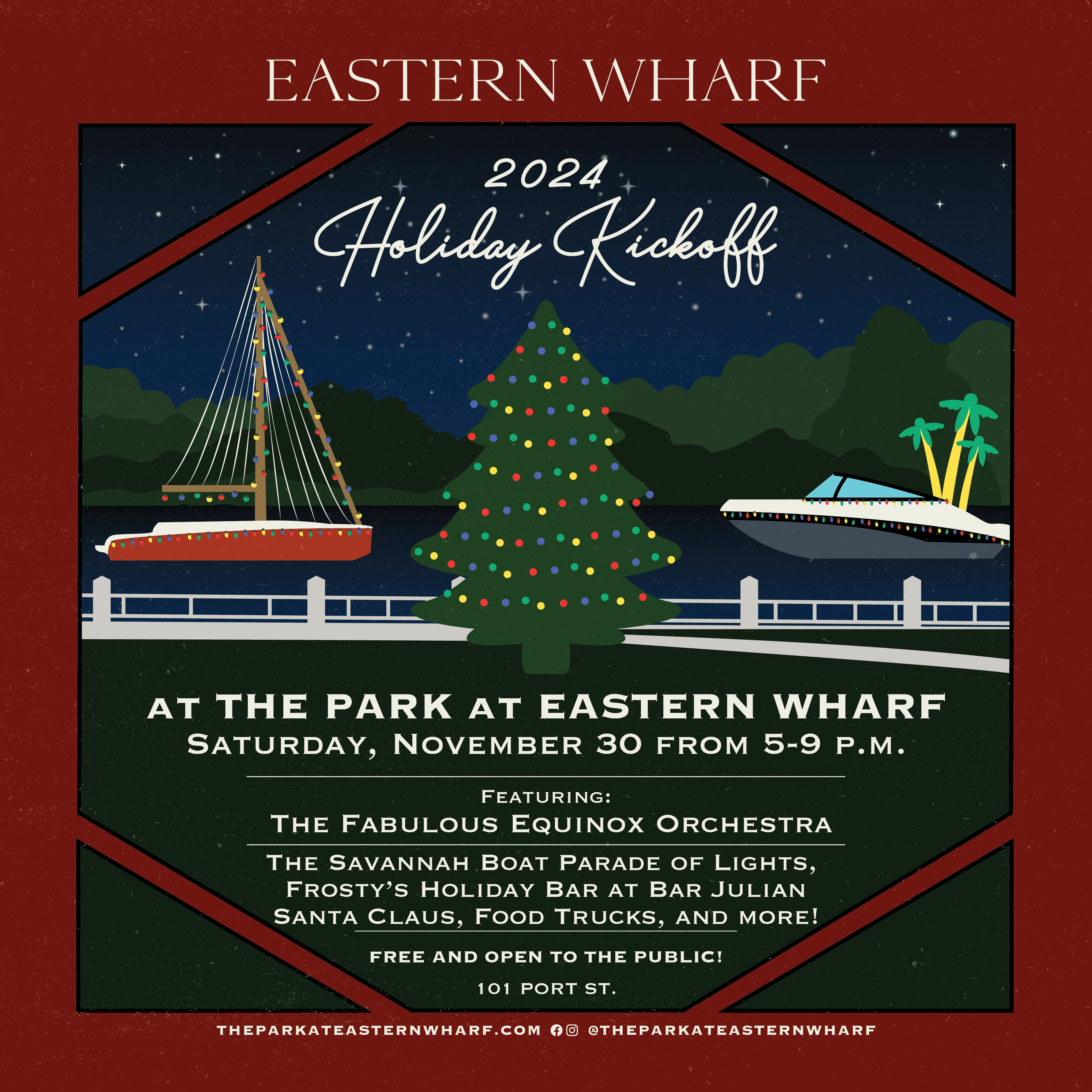 Eastern Wharf Holiday Kickoff & Boat Parade of Lights Savannah Master