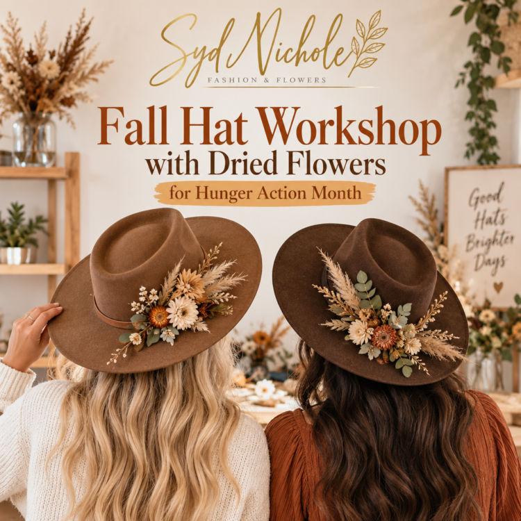 Fall Hat Workshop with Dried Flowers for Hunger Action Month