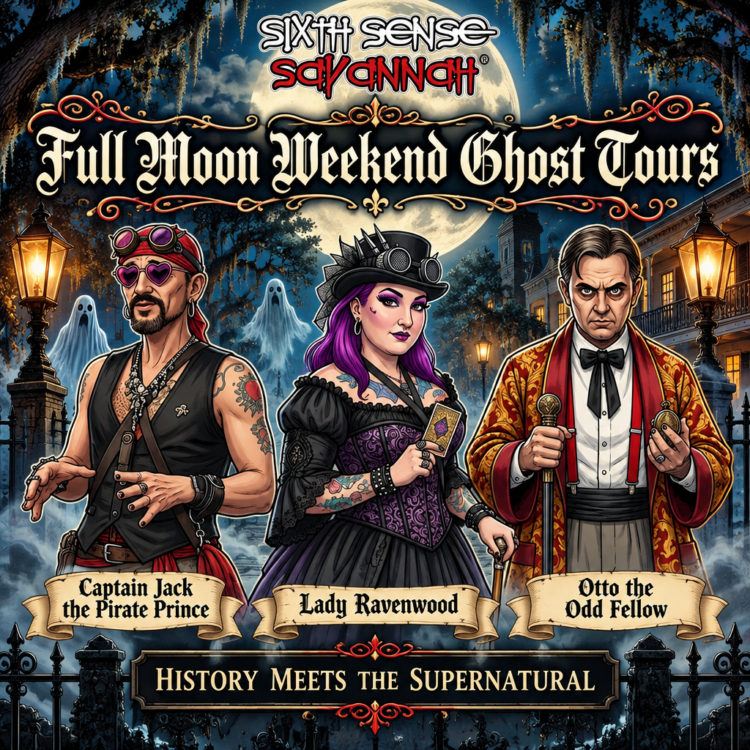 Full Moon Weekend Ghost Tours Hosted by Sixth Sense Savannah® Ghost Tours