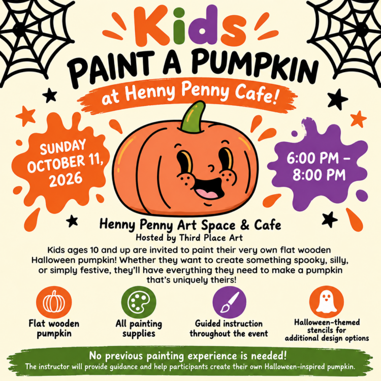 Kids Paint a Pumpkin at Henny Penny Cafe!